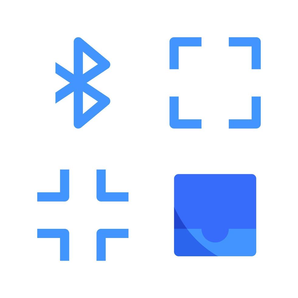 User Interface icon set. Bluetooth, fullscreen, minimize, inbox. Perfect for website mobile app, app icons, presentation, illustration and any other projects vector