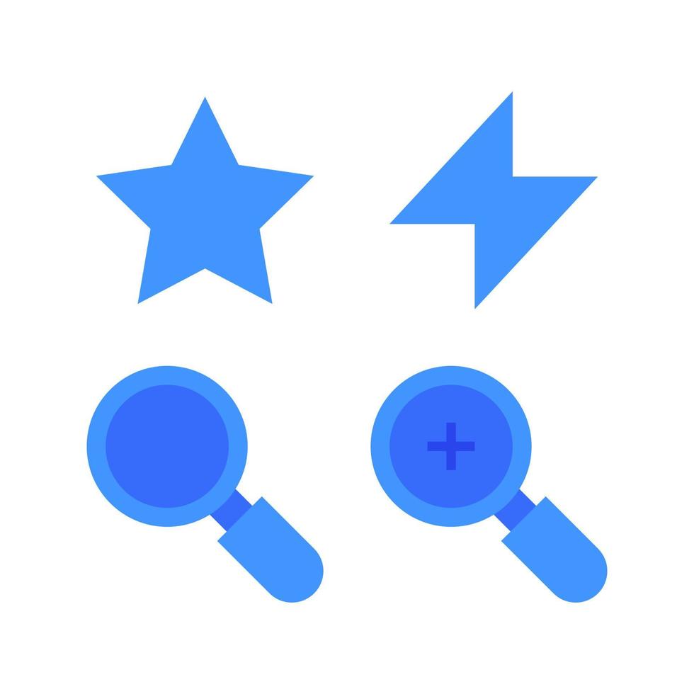 User Interface icons set. Star, light, search, zoom in. Perfect for website mobile app, app icons, presentation, illustration and any other projects vector