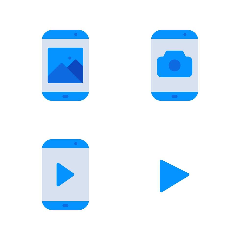 Photography icons set. Cart, trolley, smartphone, user. Perfect for website mobile app, app icons, presentation, illustration and any other projects vector