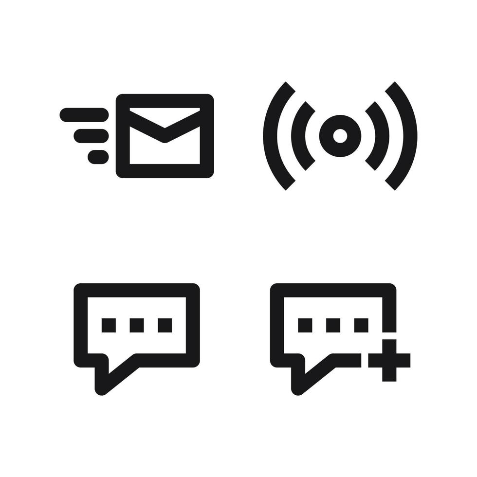 User Interface Icons Set. Send email, signal, comment, add comment