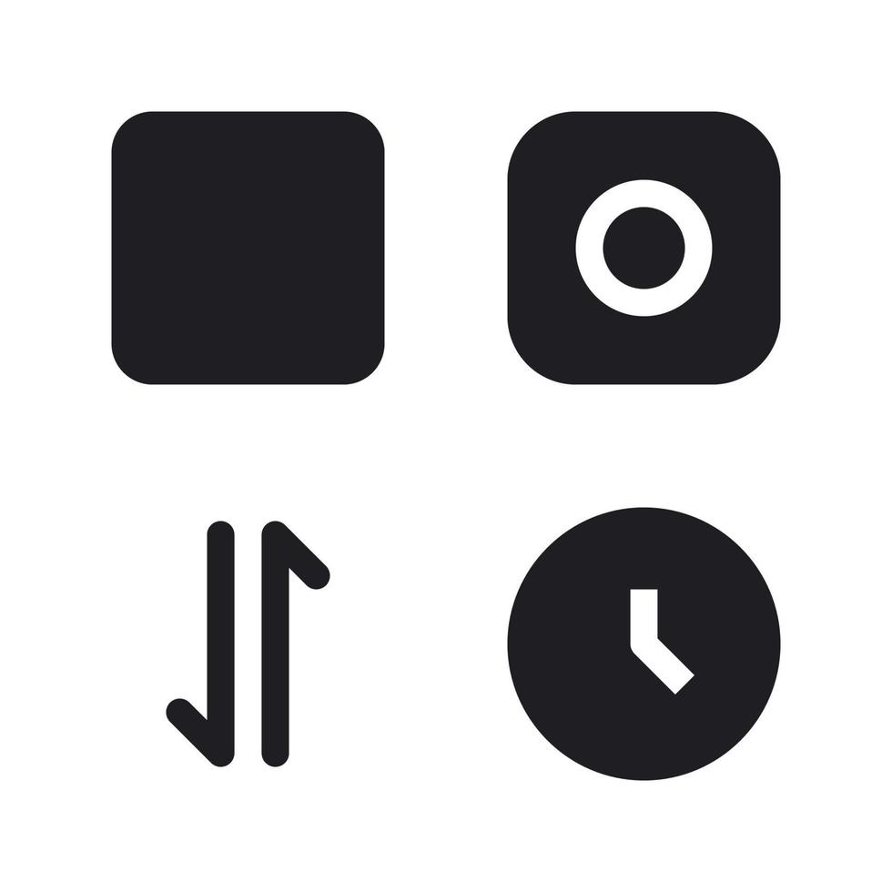 User Interface Icons Set. Shape, camera, signal, time. Perfect for website mobile app, app icons, presentation, illustration and any other projects vector
