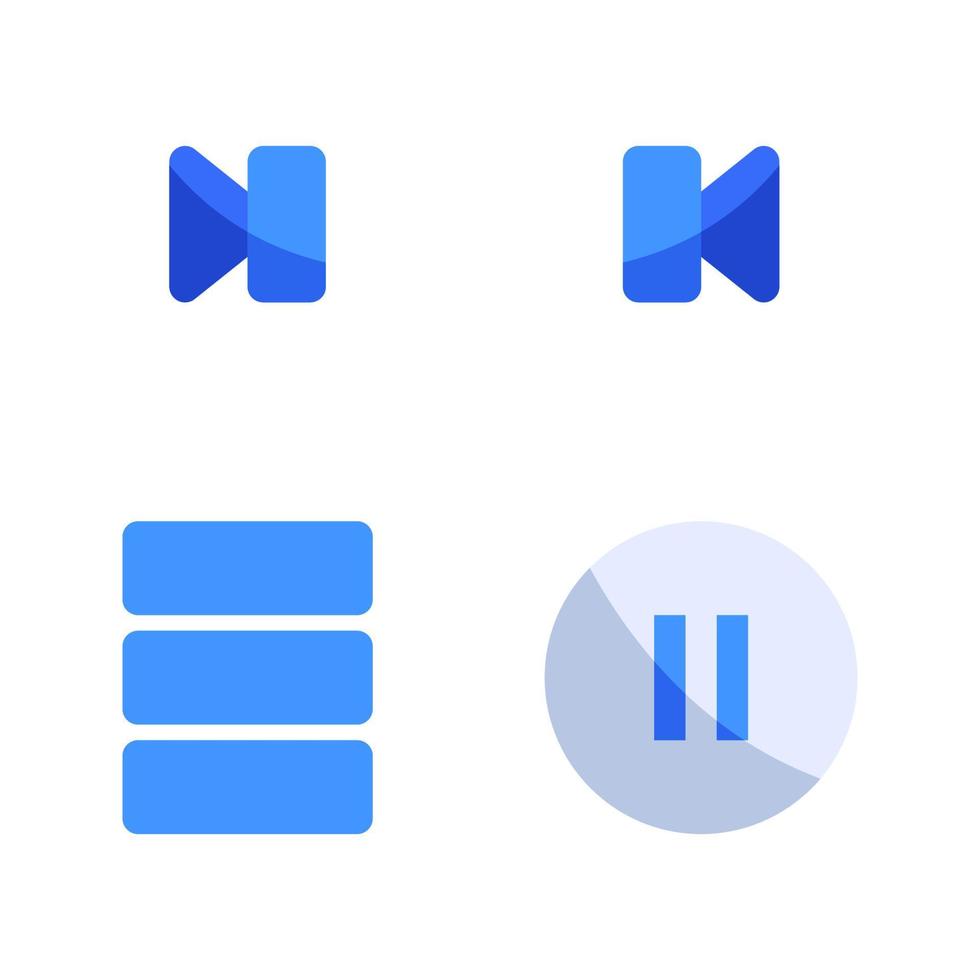 User Interface icons set. Next, backward, menu, stop. Perfect for website mobile app, app icons, presentation, illustration and any other projects vector