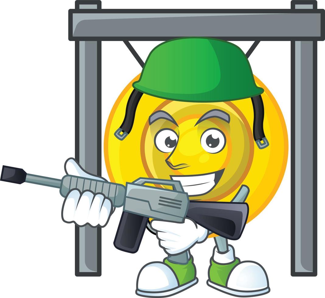 Chinese gong cartoon character style vector