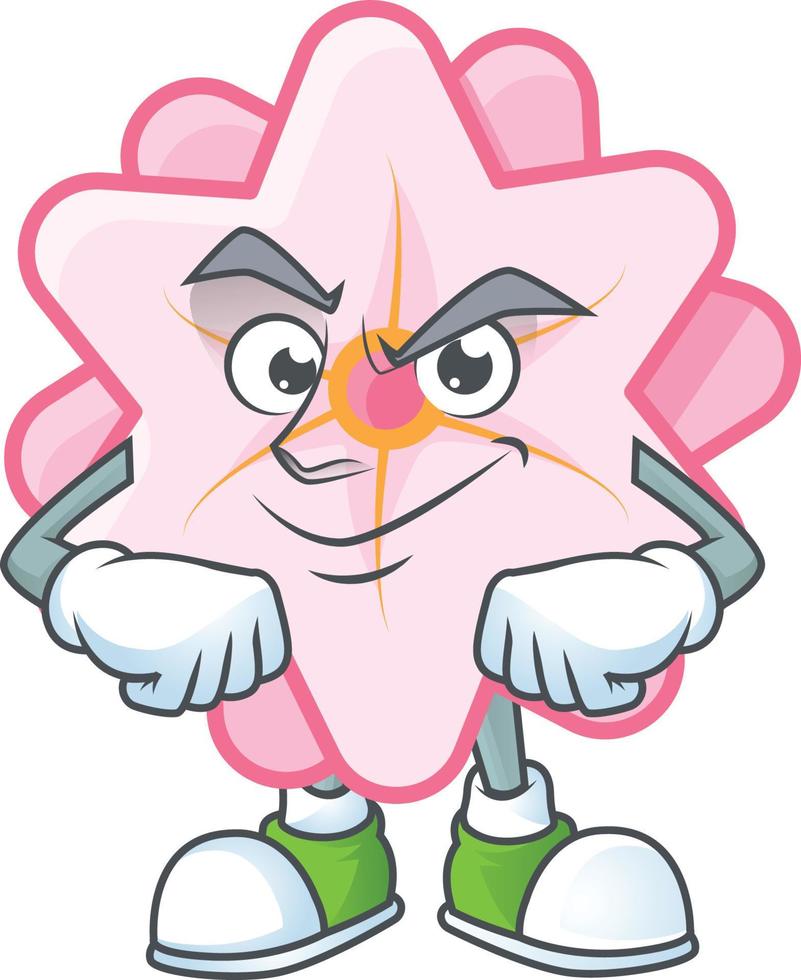 Chinese pink flower cartoon character style vector