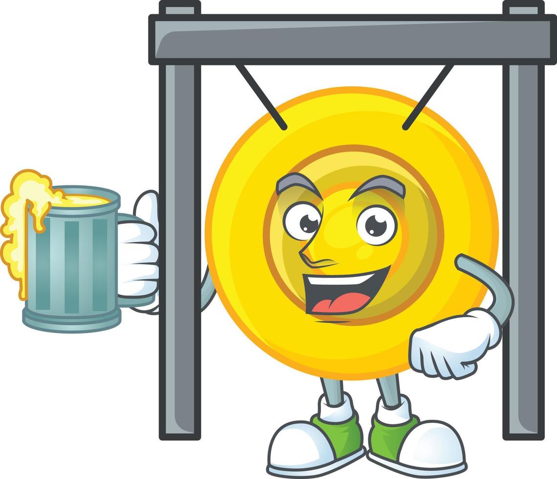 Chinese gong cartoon character style vector