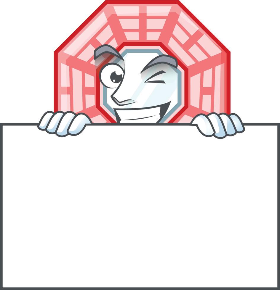Chinese square feng sui cartoon character style vector