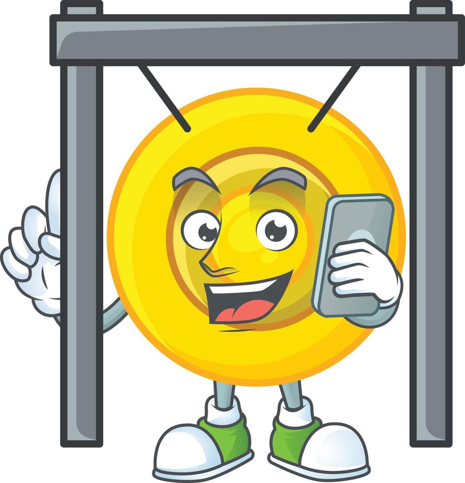 Chinese gong cartoon character style vector
