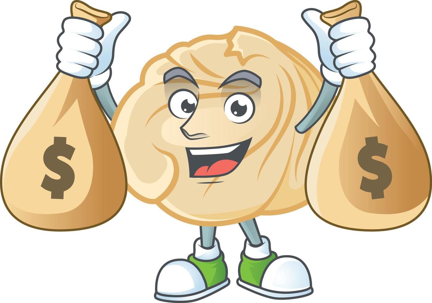 Dumpling cartoon character style vector