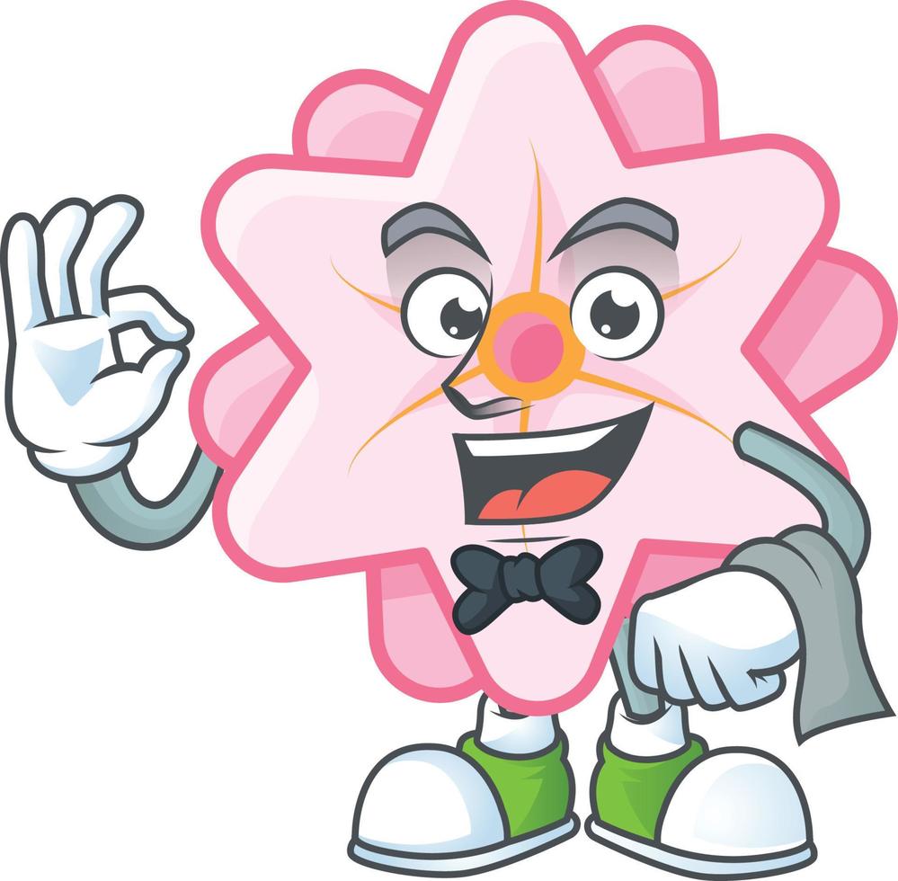 Chinese pink flower cartoon character style vector