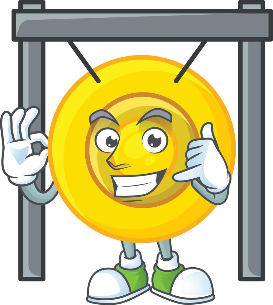 Chinese gong cartoon character style vector