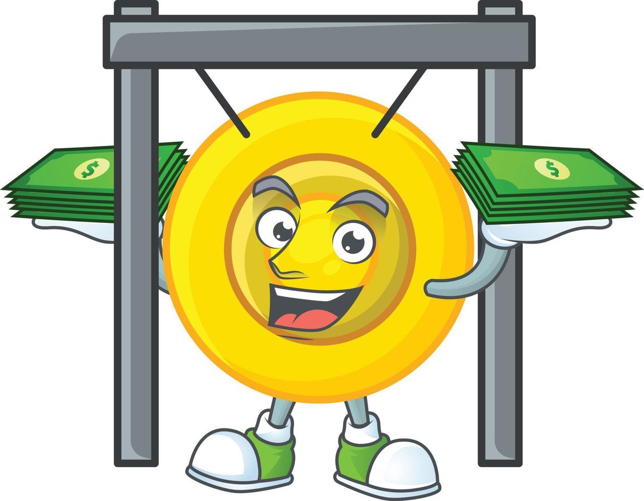 Chinese gong cartoon character style vector