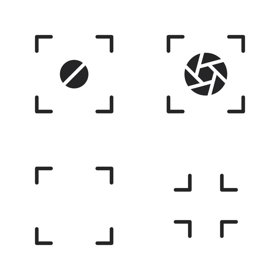 Photography icons set. Blocked, focus, fullscreen, minimize. Perfect for website mobile app, app icons, presentation, illustration and any other projects vector