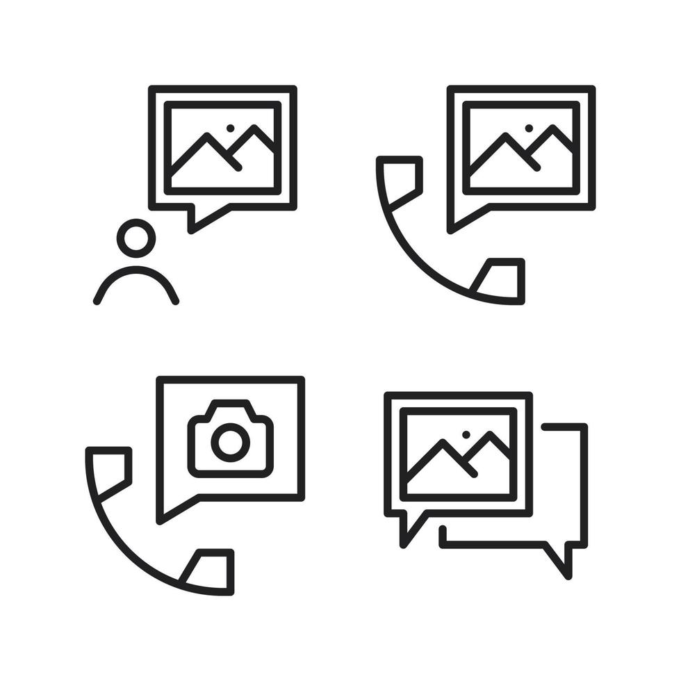 Photography icons set. user, telephone, camera, conversation. Perfect for website mobile app, app icons, presentation, illustration and any other projects vector