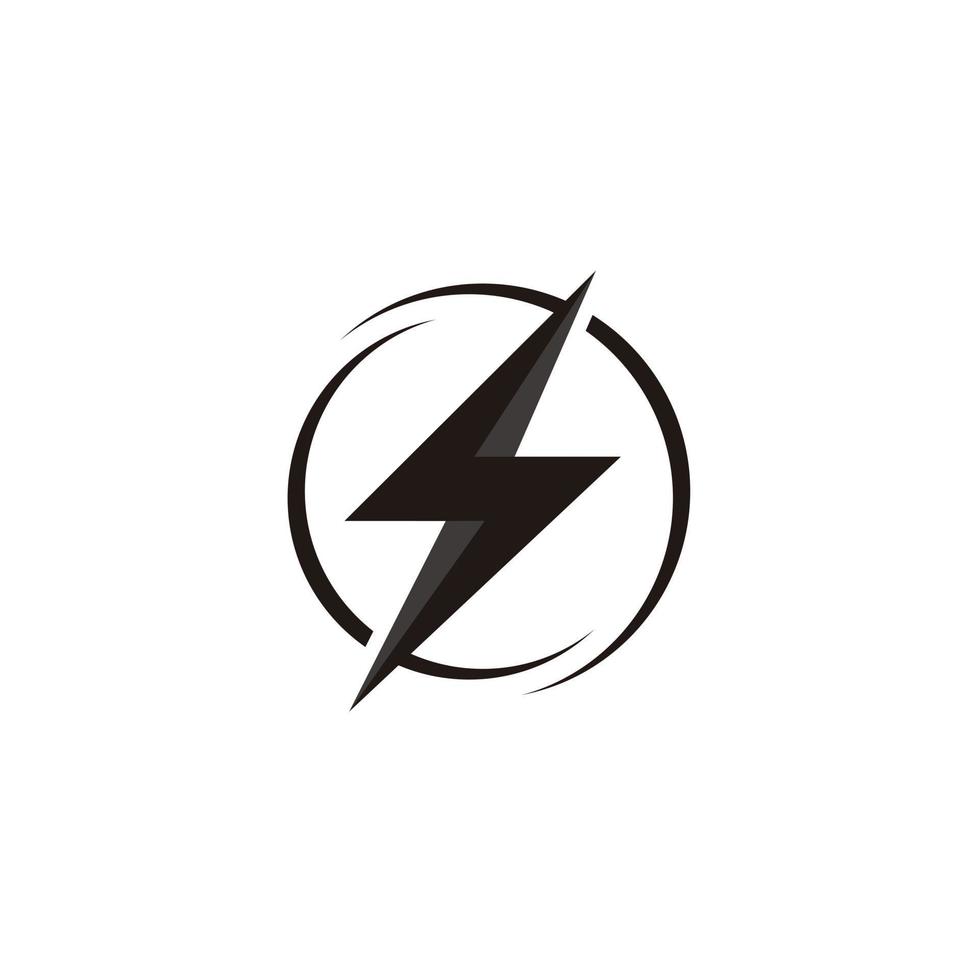 Electric bolt lightning circle minimalist logo vector icon