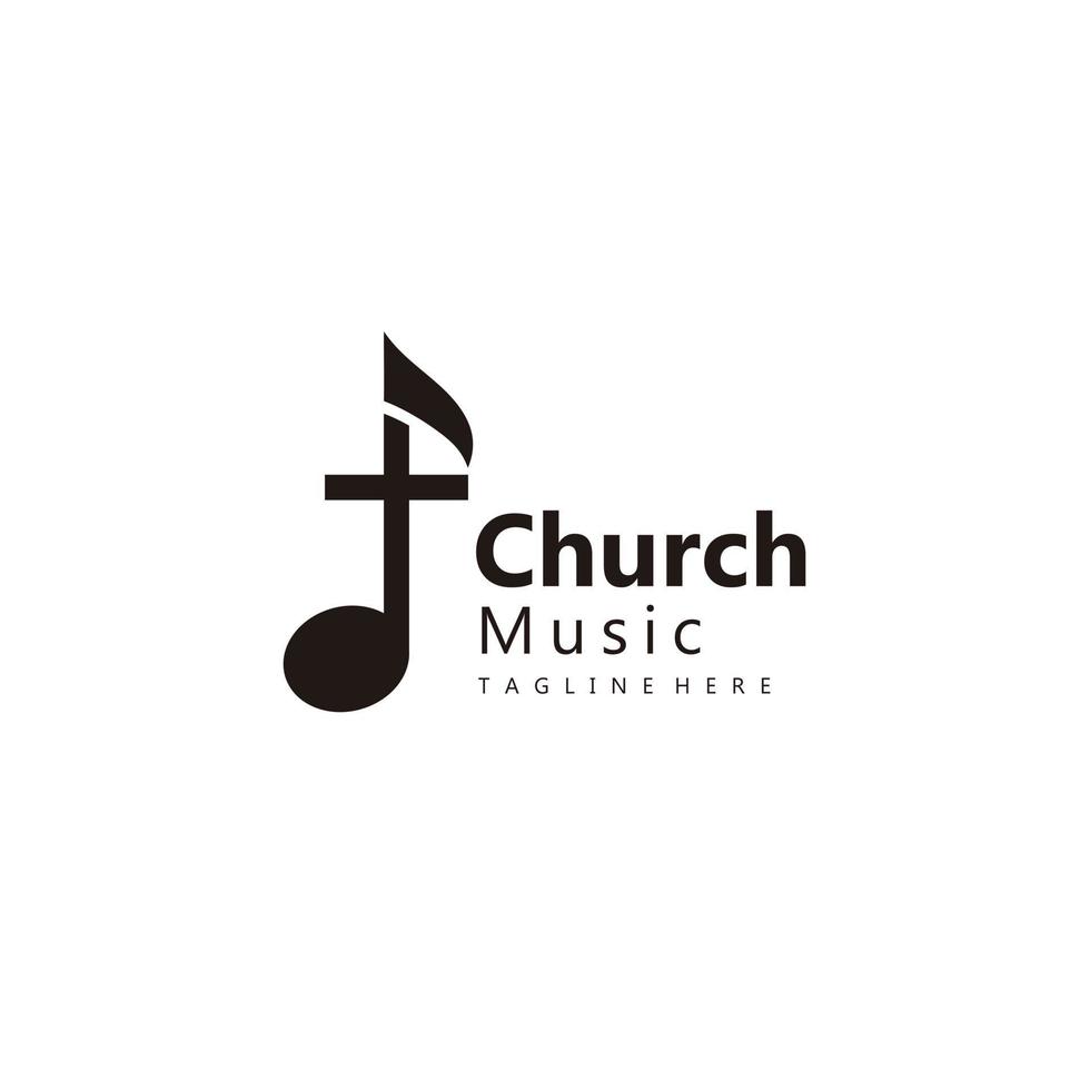 evangelio música coro Iglesia cristiano católico cruzar logo diseño vector