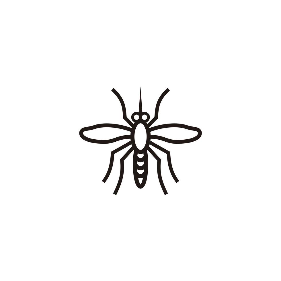 Mosquito insect minimalist line art logo icon vector illustration
