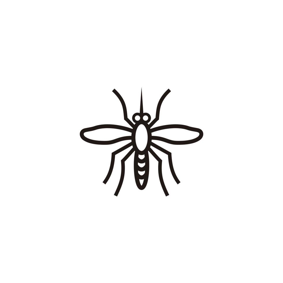 Mosquito insect minimalist line art logo icon vector illustration