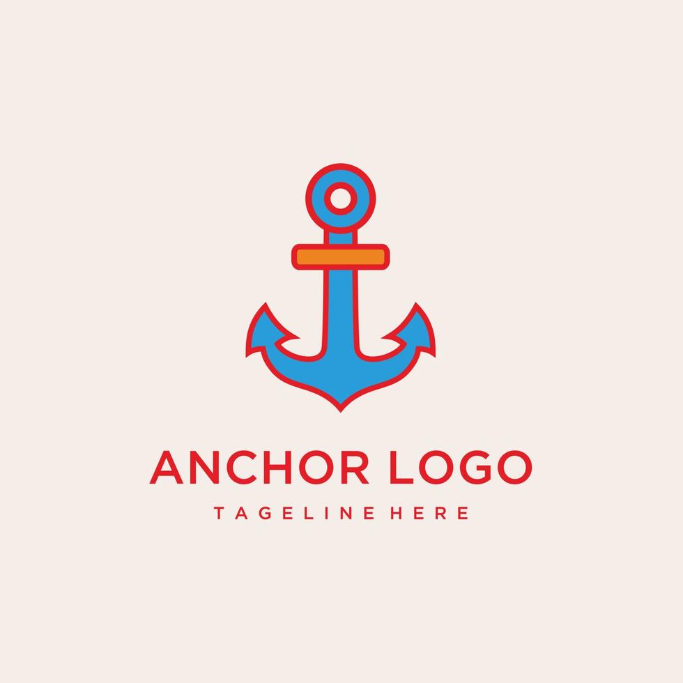 Embarcacion barco ancla logo vector Clásico