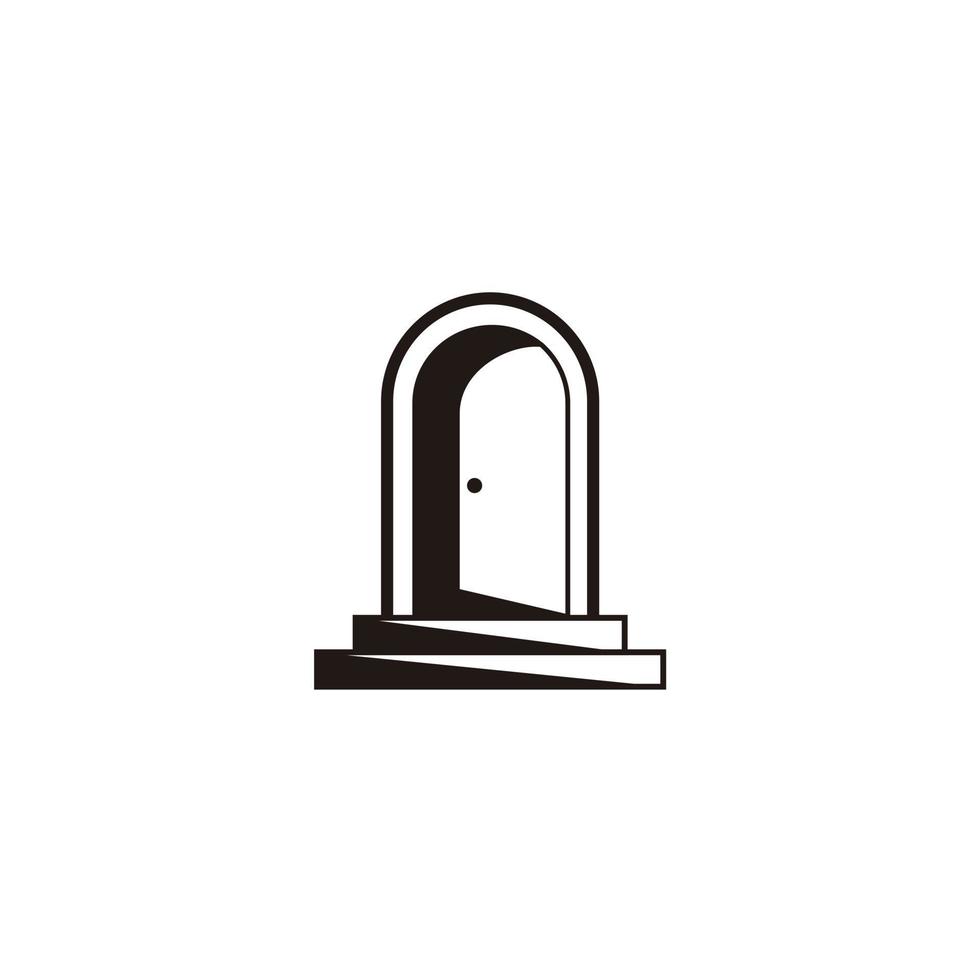 Vintage door minimalist logo design icon vector template