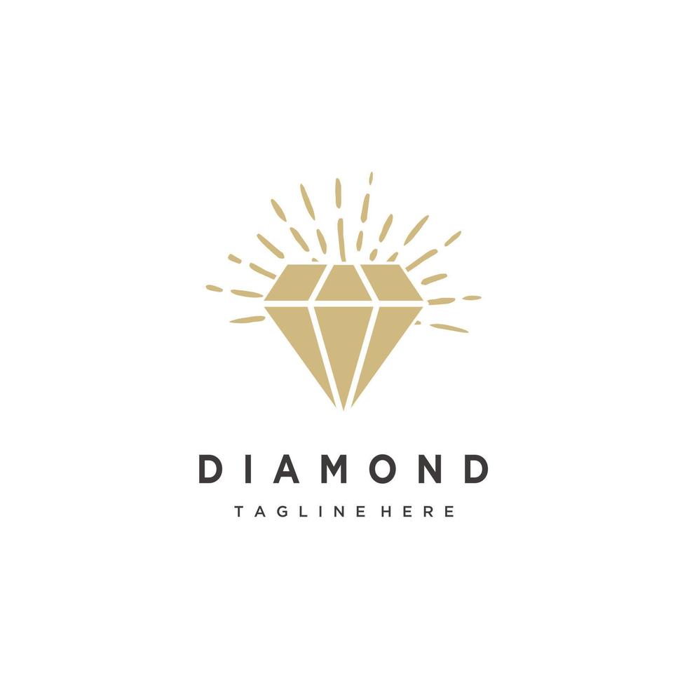 diamante joyería oro minimalista logo diseño vector icono