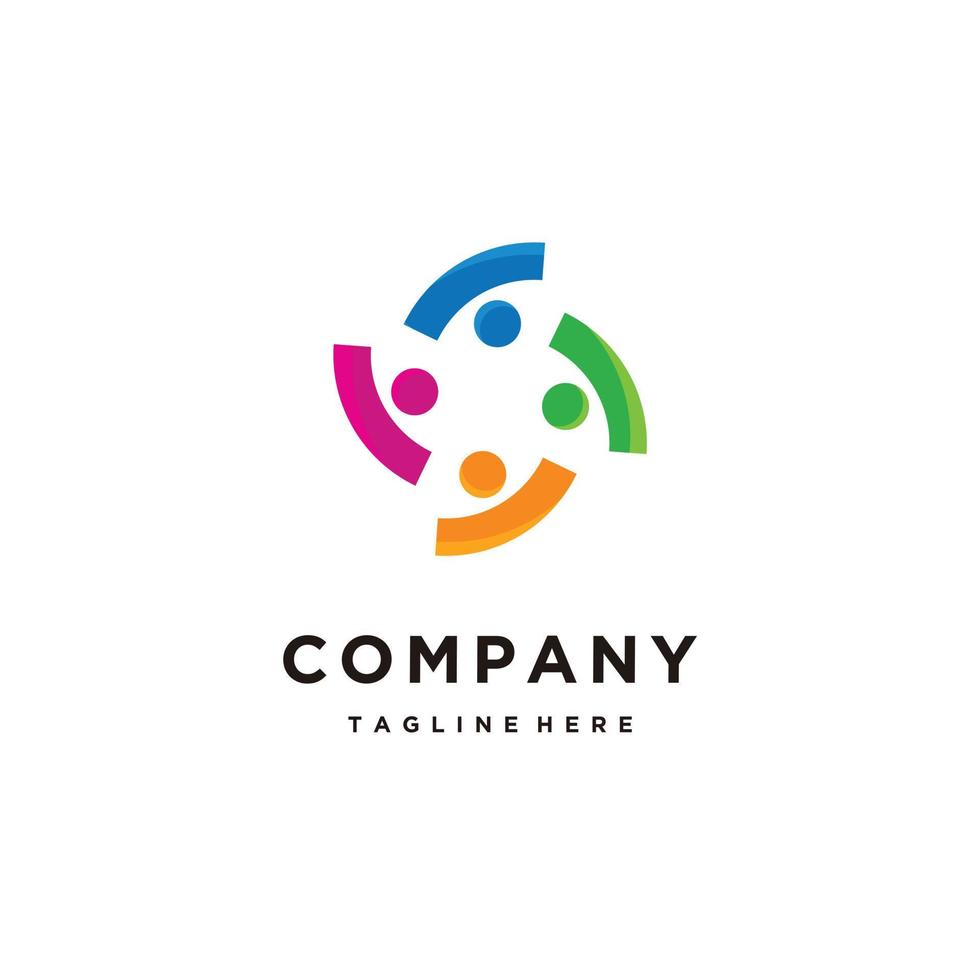 Friendship, Teamwork, People Connectivity logo design vector icon Inspiration