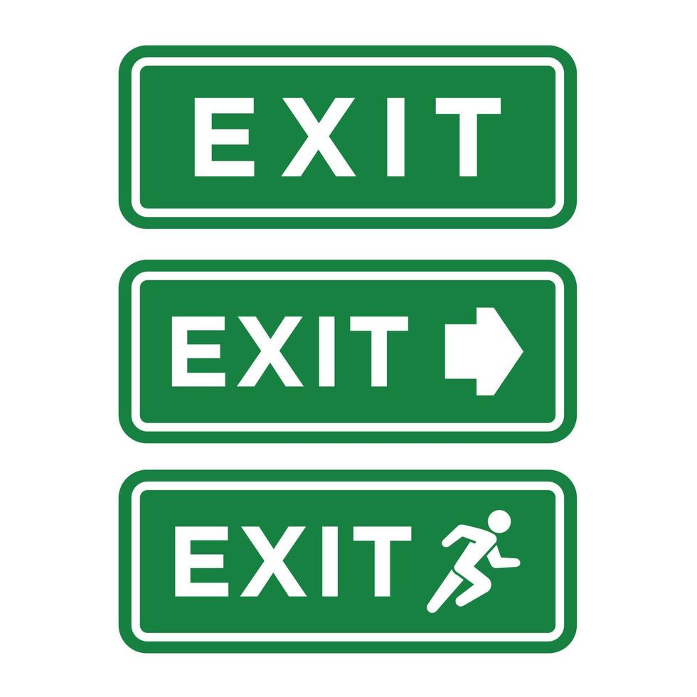 Exit sign icon vector logo illustration