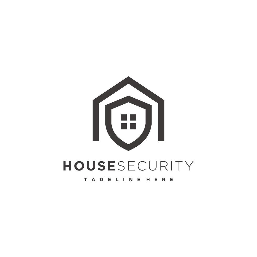 House with shield Home security business logo icon for insurance or guard company vector