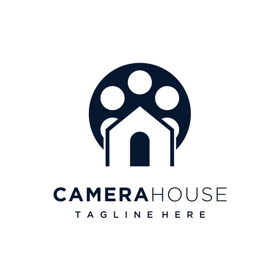 House and film for movie production logo design icon vector