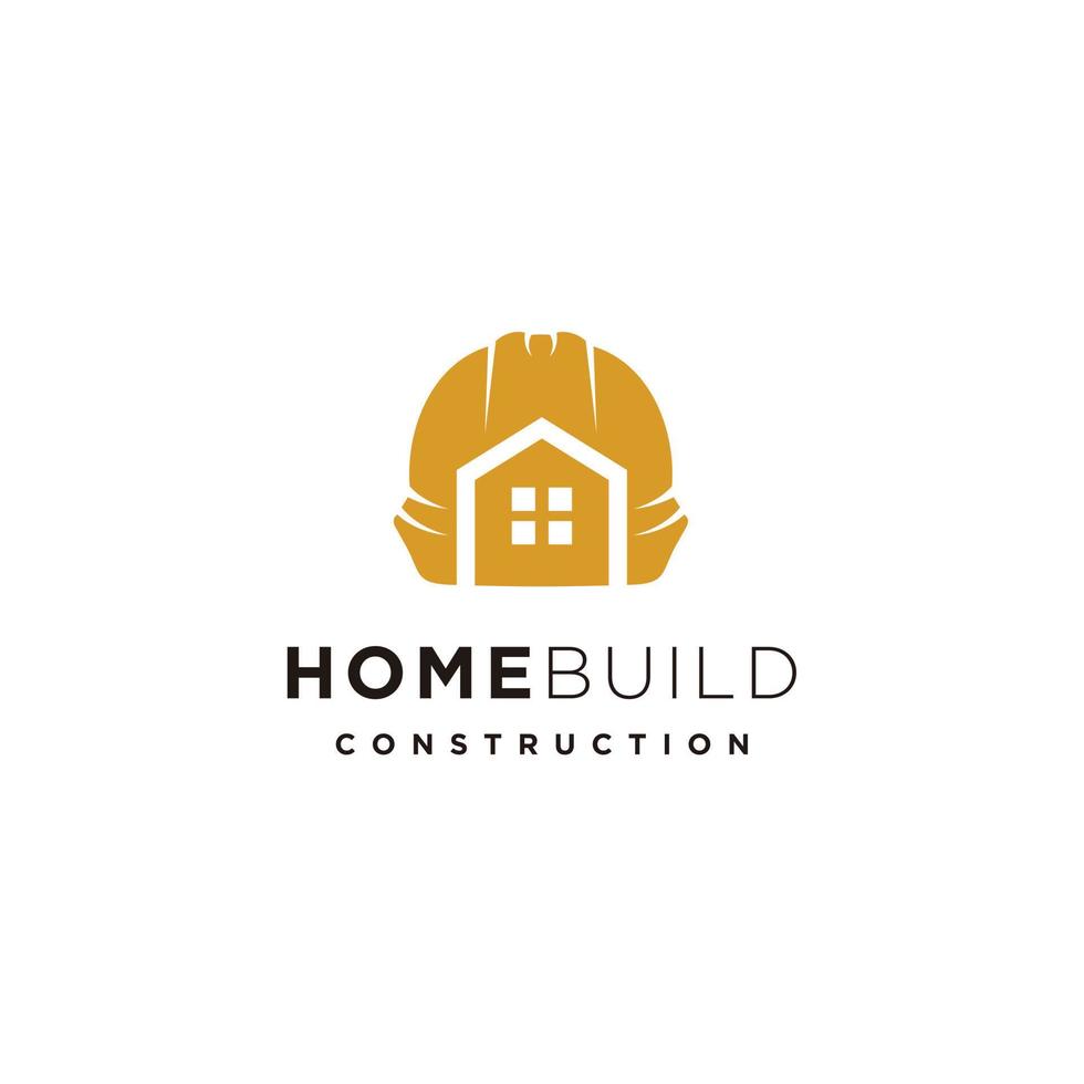 Helmet construction home build logo design symbol vector
