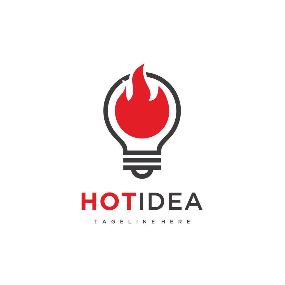 Hot idea bulb fire logo template illustration vector
