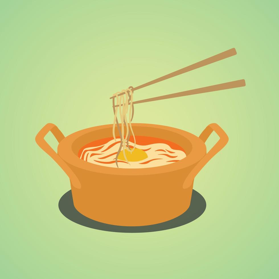 Food egg rice vegetable and noodles vector