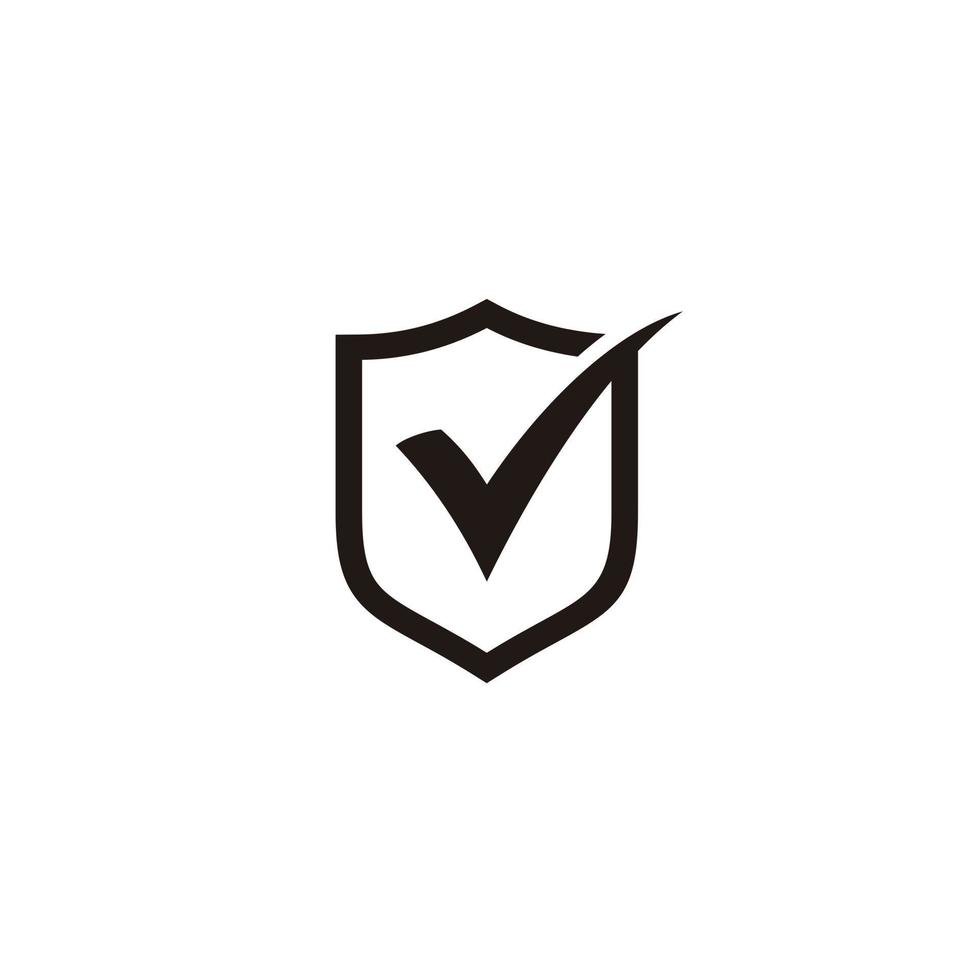 Shield check mark icon symbol vector illustration