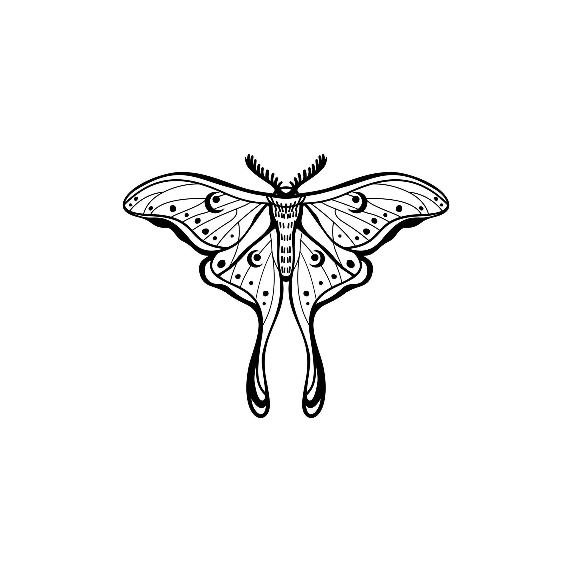 Luna Moth with Lilith's symbol on her wings. luna moth, moon moth ...