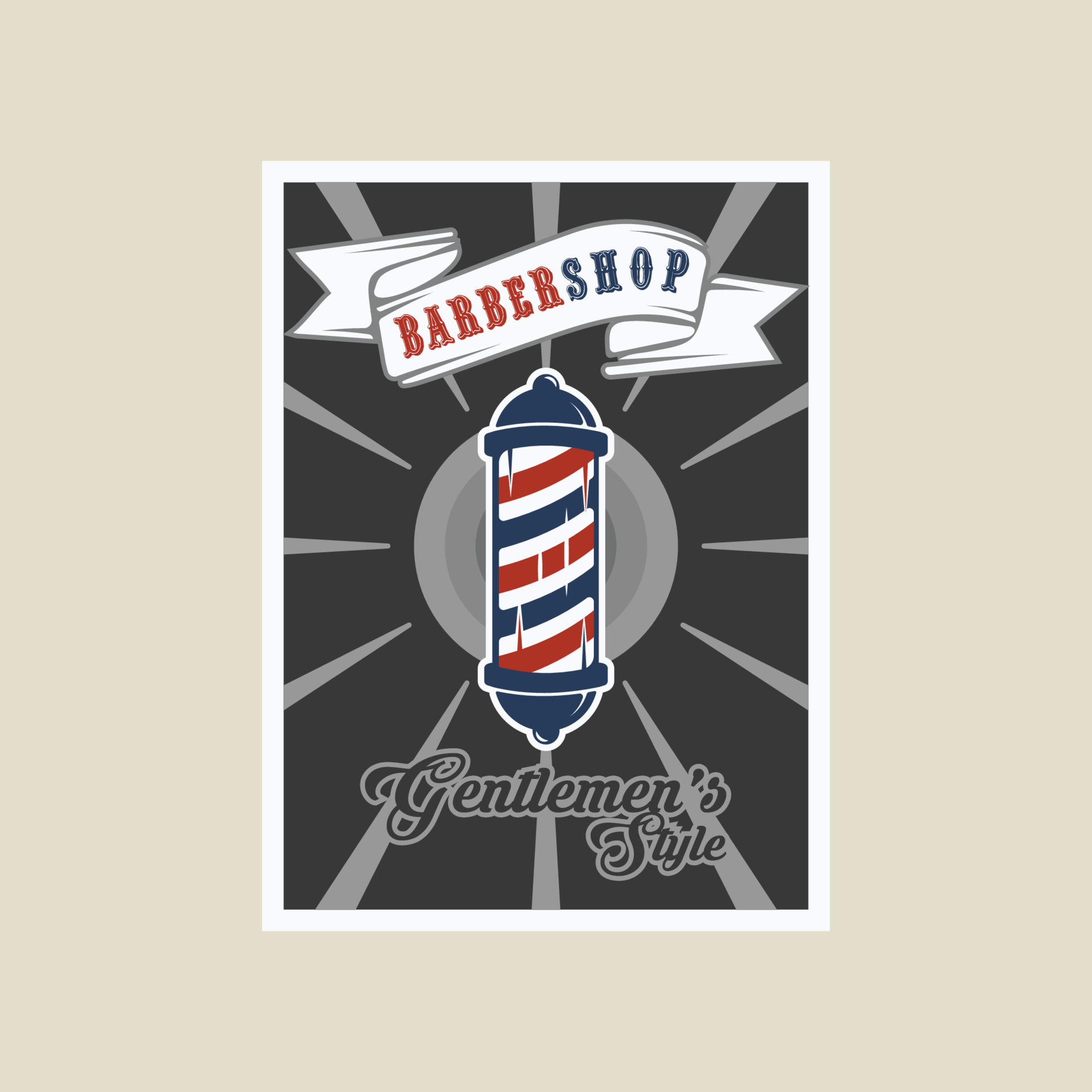 Barber Shop retro vector poster illustration template graphic design
