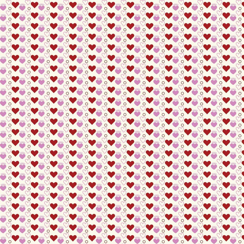 Romantic vector background. Colourful red and pink repeat designs for love holiday different seamless patterns. Love Hearts wallpaper