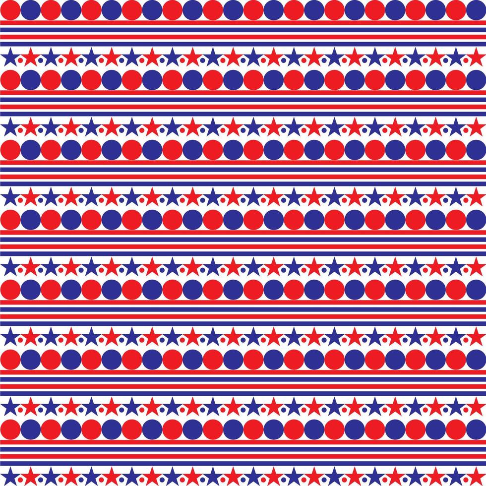 seamless pattern. Patriotic textures. Vector. Happy independence day prints with stripes, stars, zigzag and triangles. Set of USA flag geometric backgrounds. Simple modern illustration. vector