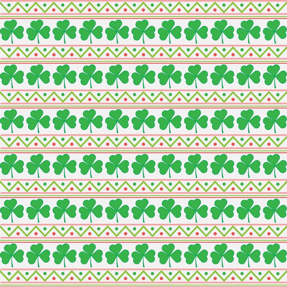 Seamless pattern, clover leaves, shamrock with tendrils. Background for the holiday of St. Patrick. Print, textile, vector