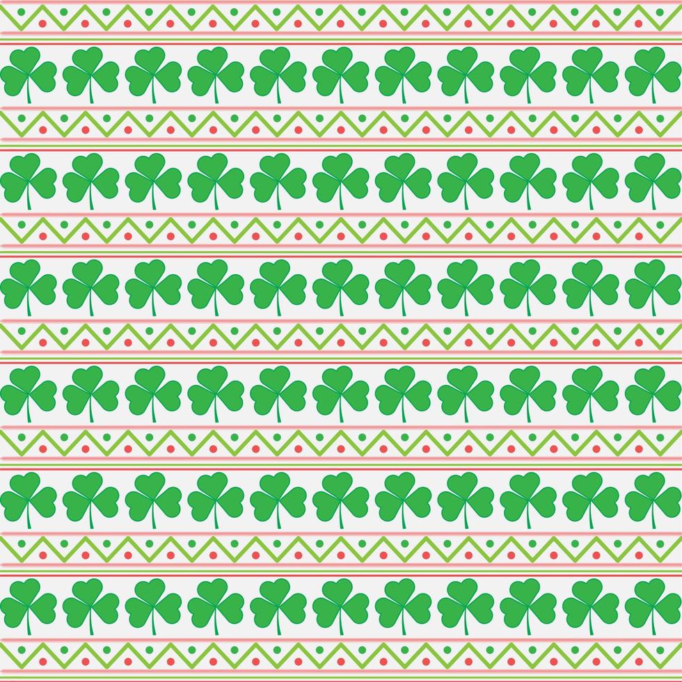 Seamless pattern, clover leaves, shamrock with tendrils. Background for the holiday of St. Patrick. Print, textile, vector