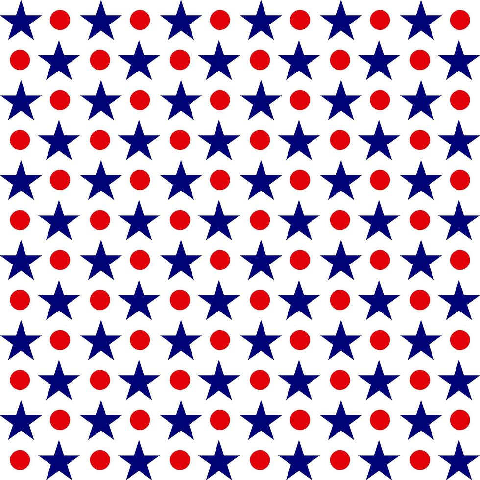 USA flag seamless pattern. White stars on a blue background. Memorial day vector