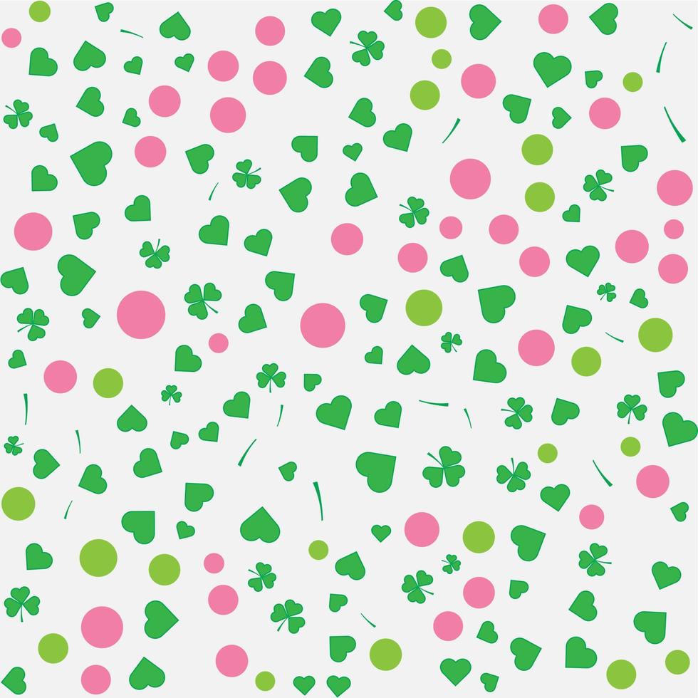 St. Patrick's Day seamless pattern. Endless background texture Heart vector illustration