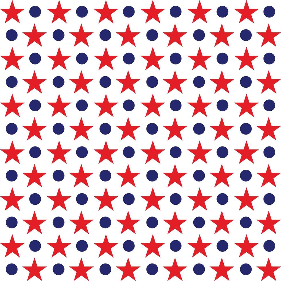 Seamless pattern made from red and blue five pointed stars. Star pattern in American flag colors. USA Independence Day. Presidents Day. flat style vector