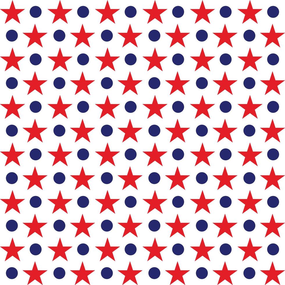 sin costura modelo hecho desde rojo y azul cinco puntiagudo estrellas. estrella modelo en americano bandera colores. Estados Unidos independencia día. presidentes día. plano estilo vector