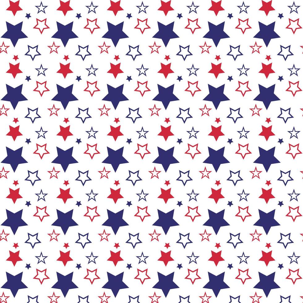 patriótico rojo, blanco y azul geométrico sin costura patrones vector