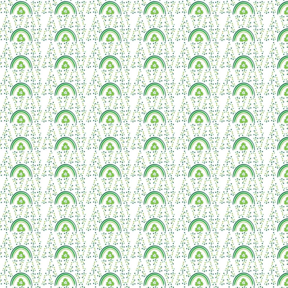 St Patrick's Day Rainbow isolated Vector illustration on white background and seamless pattern