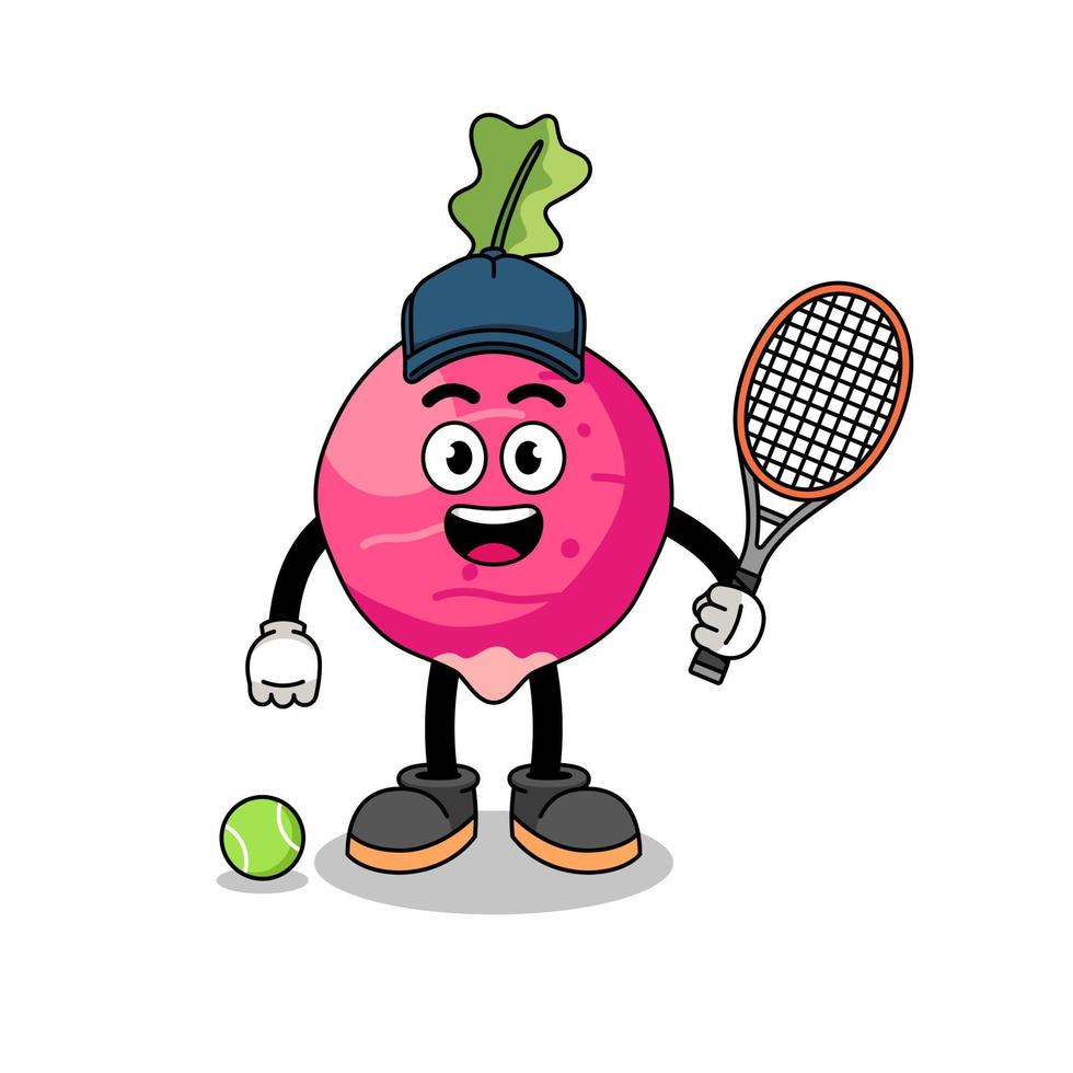 radish illustration as a tennis player 20233054 Vector Art at Vecteezy