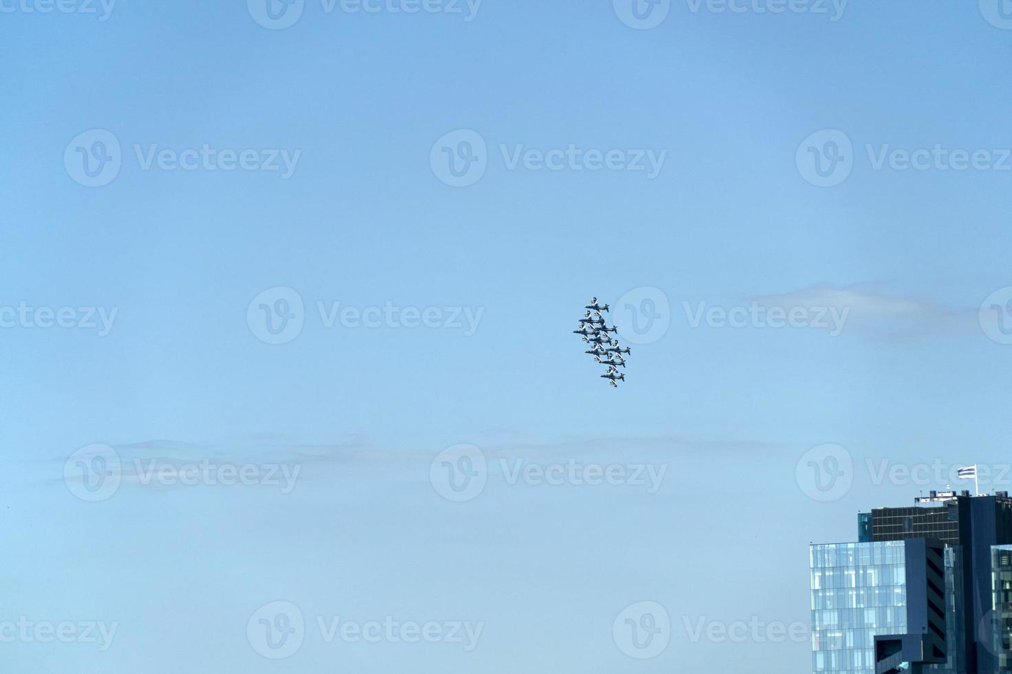 Frecce Tricolori Italy acrobatic flight team over Genoa Lighthouse photo