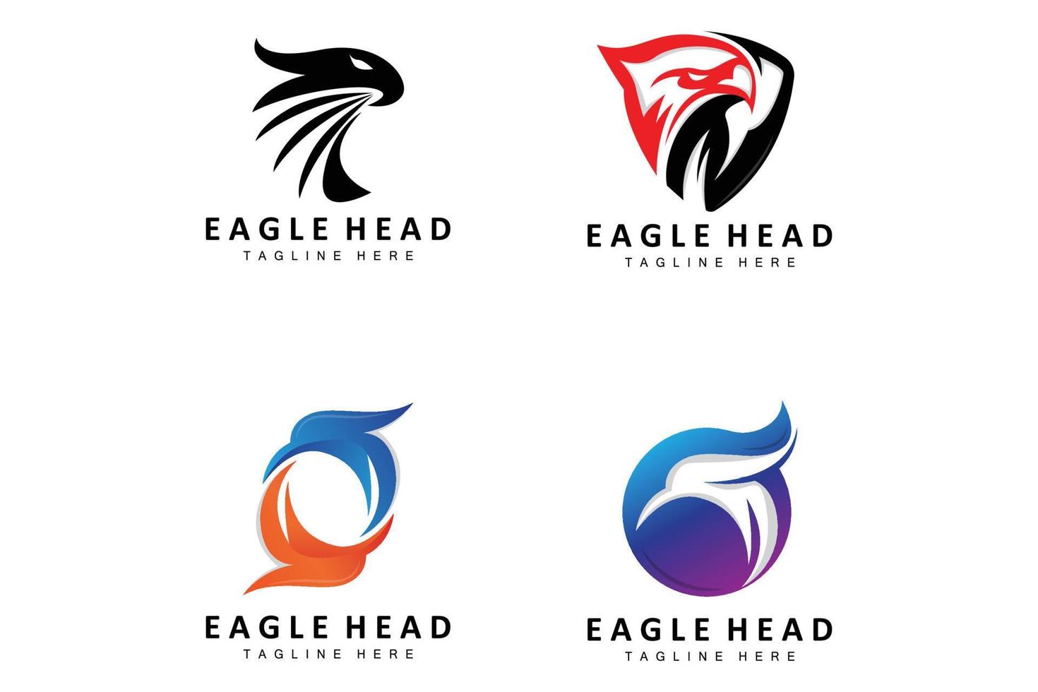 Eagle Head Logo Design, Flying Feather Animal Wings Vector, Product Brand Icon Illustration vector