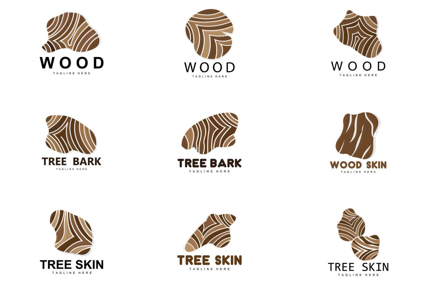 Wood Layer Logo Tree Bark Structure Design Forest Template Vector