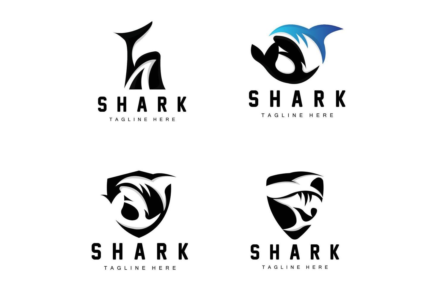 Shark Logo, Wild Fish Vector Illustration, Ocean Predator, Product Brand Design Icon