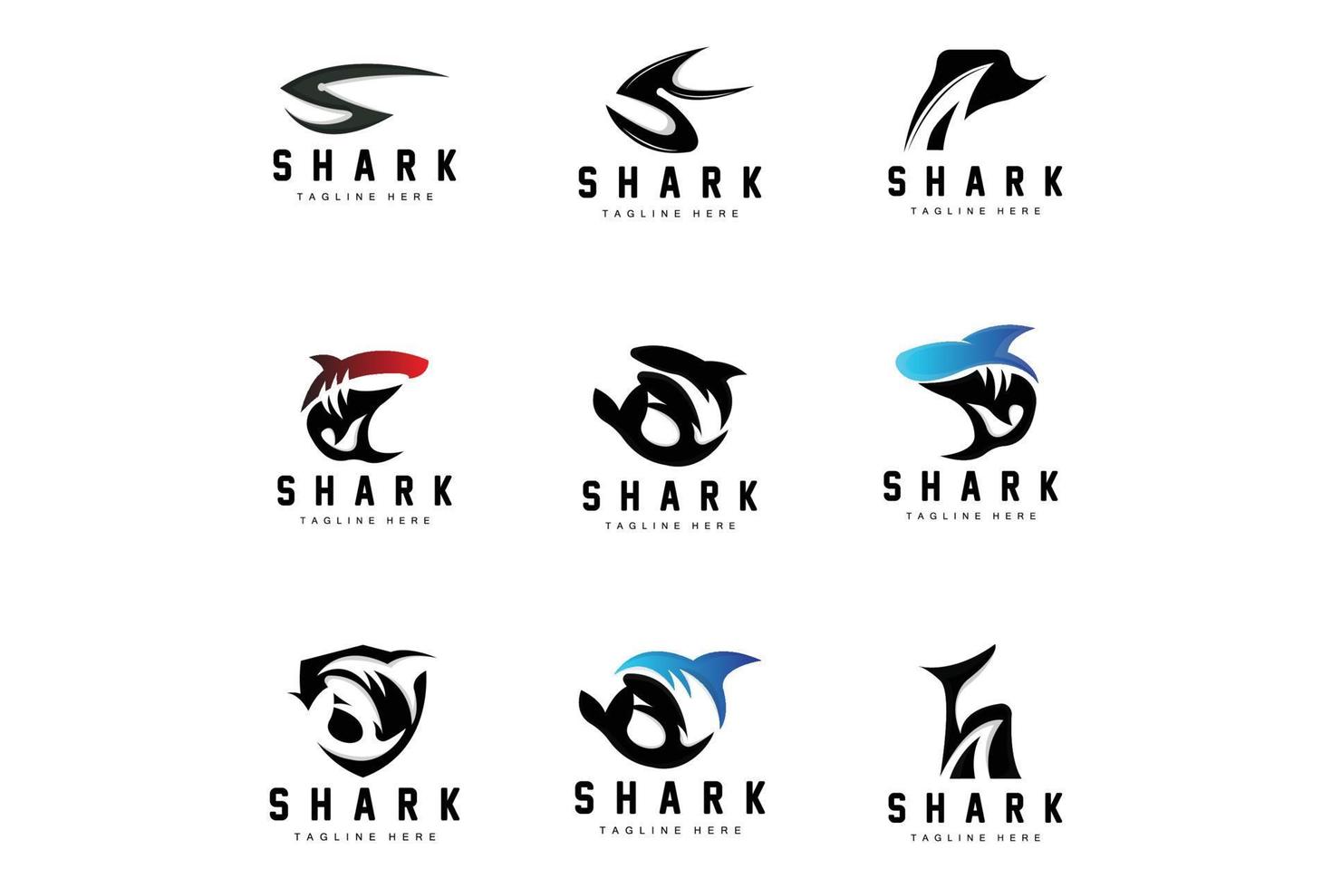 Shark Logo, Wild Fish Vector Illustration, Ocean Predator, Product Brand Design Icon